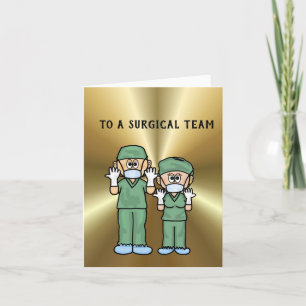 Kirurgiskt team i Läkare Greeting Card Kort