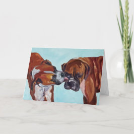 Kisera Boxer Hundar Fine Art Greeting Card Kort