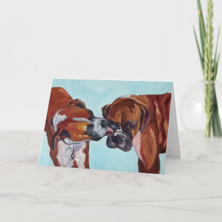Kisera Boxer Hundar Fine Art Greeting Card Kort