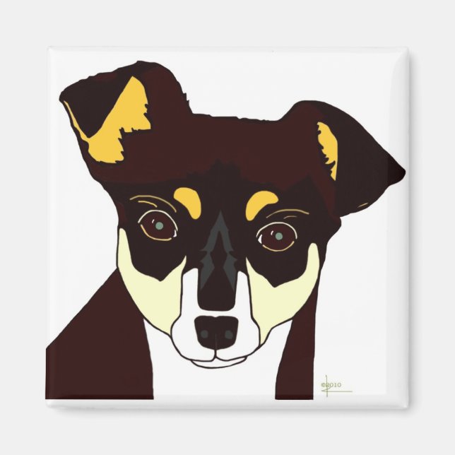 Kisha Chihuahua Magnet - White (Framsidan)