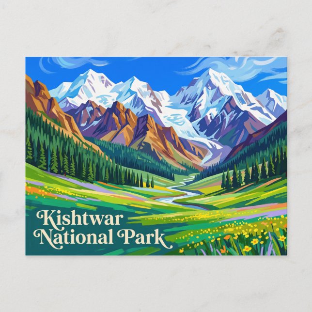 Kishtwar nationalpark Indien Vykort (Framsida)