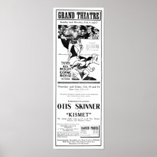"Kismet" 1921-vintagens tidning och poster