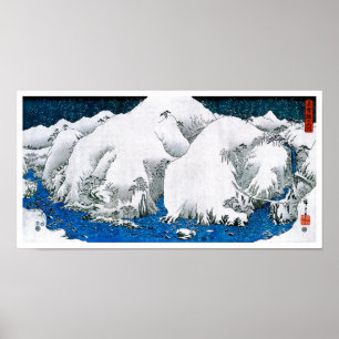Kiso Road Snowstorm Hiroshige japansk fin konst Poster