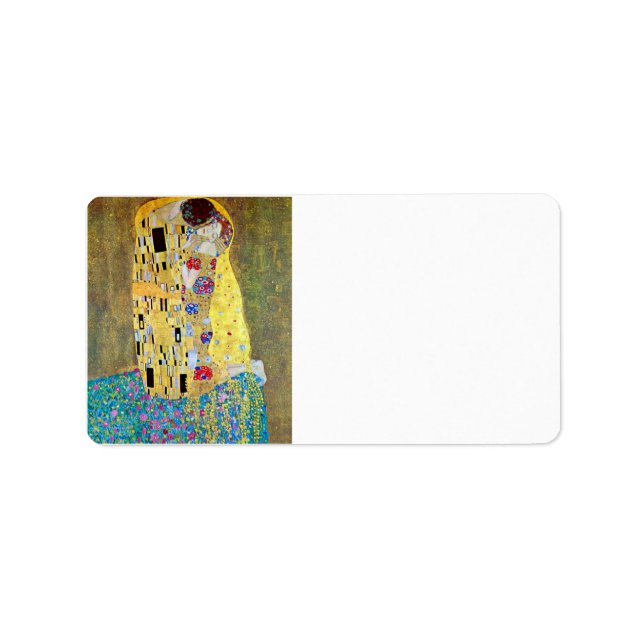 Kiss 2 av Gustav Klimt Adressetikett (Framsidan)