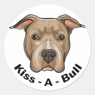 Kiss-A-Bull Pit bull Runt Klistermärke