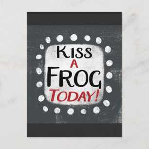 Kiss A Frog Today-vykort Vykort