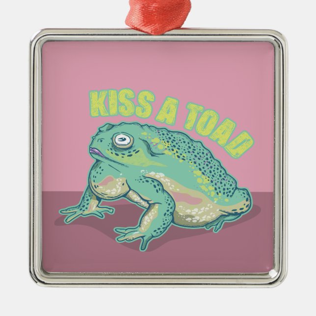 Kiss a toad julgransprydnad metall (Framsidan)