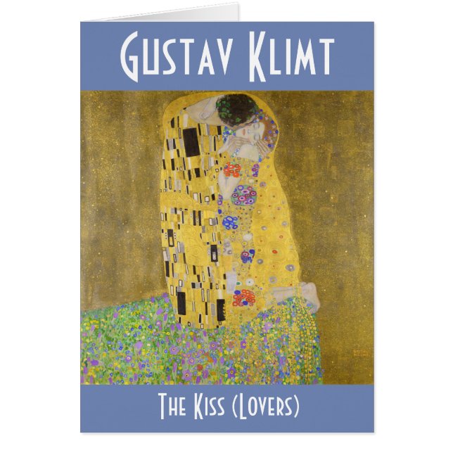 Kiss aka Älskare Painting Gustav Klimt Restoration Hälsningskort (Framsidan)