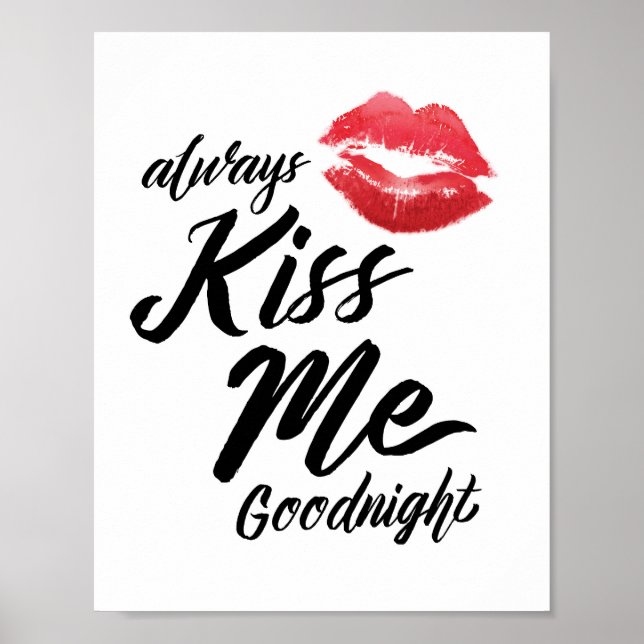 Kiss alltid Me Goodnight Art-utskrift Poster (Framsidan)