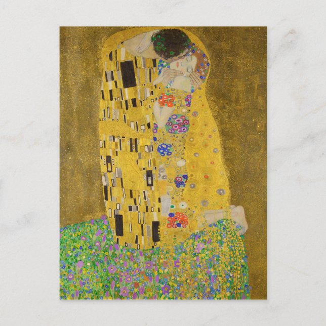 Kiss (Älskare) av Gustav Klimt (1908-1909) Vykort (Framsida)