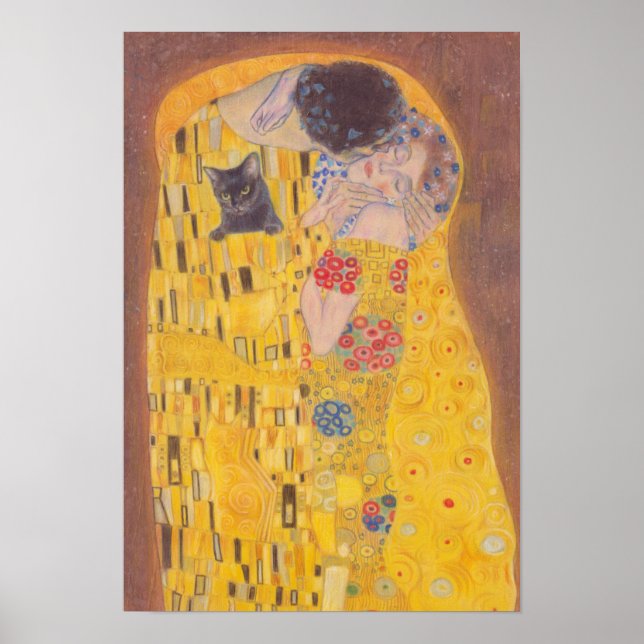 Kiss and cat Gustav Klimt Poster (Framsidan)