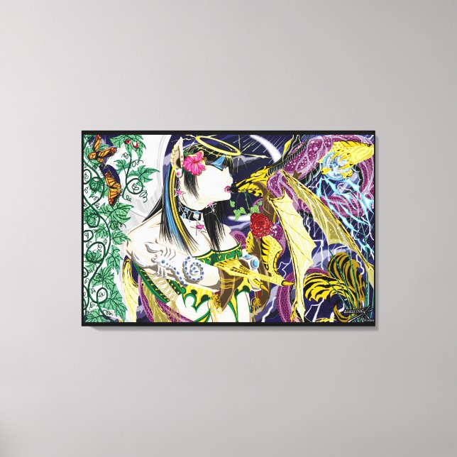 Kiss av Dragon Stretched Canvas Art Prints (Framsida)