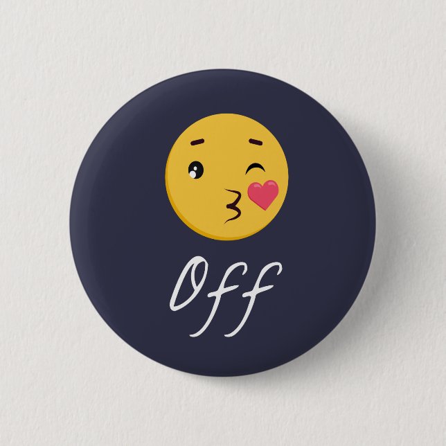 Kiss av Emoji Funny Trendig Popular Cute Knapp (Framsida)