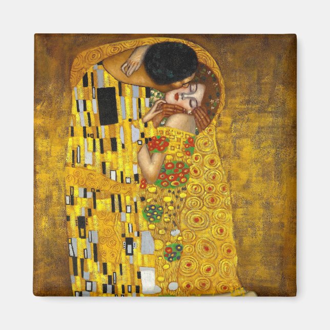 Kiss av Gustav Klimt Magnet (Framsidan)