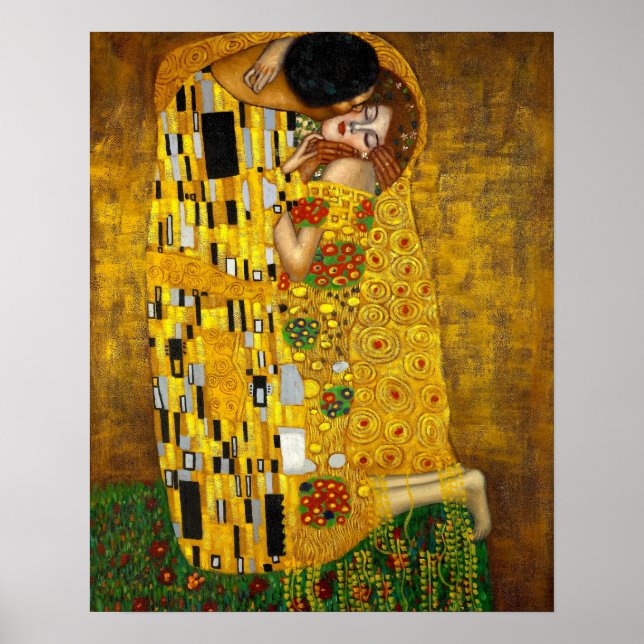 Kiss av Gustav Klimt Poster (Framsidan)