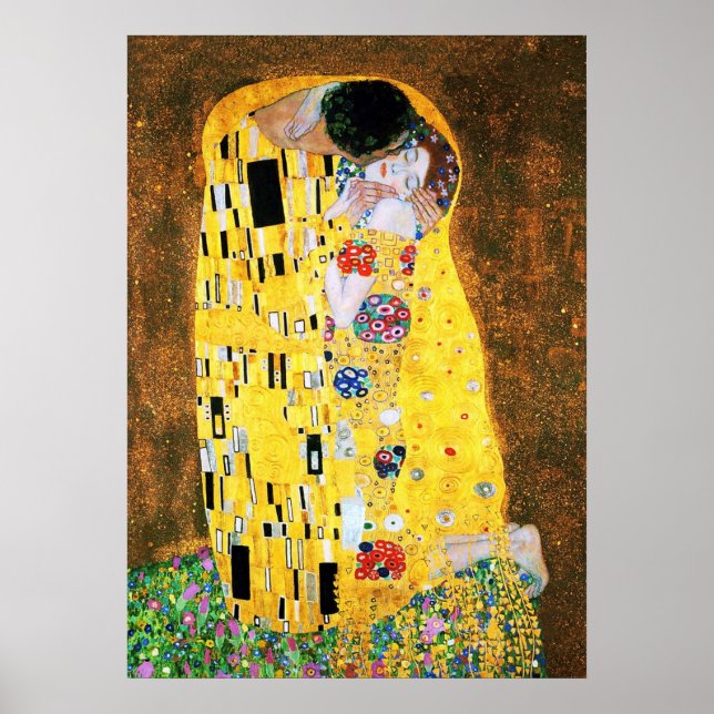 Kiss av Gustav Klimt Print Poster (Framsidan)