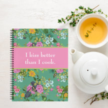 Kiss bättre än Cook Funny Blommigt Recipe Bok
