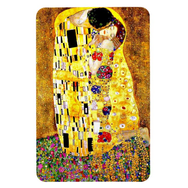 Kiss, berömd av Gustav Klimt Magnet (Vertikal)