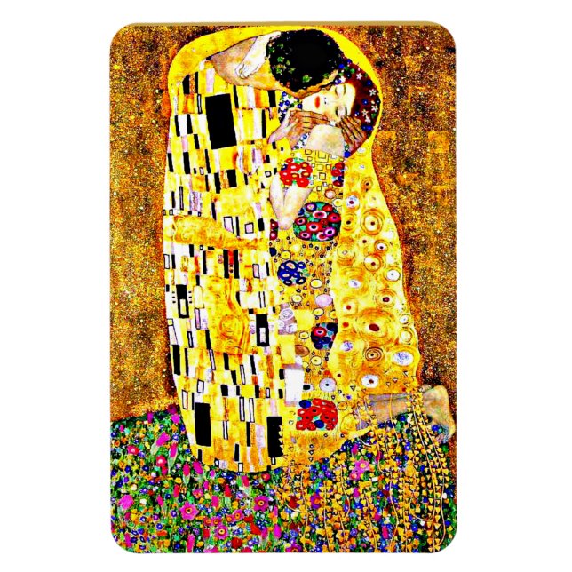 Kiss, berömd av Gustav Klimt Magnet (Vertikal)