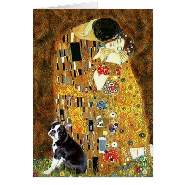 Kiss - Boston Terrier #4 Hälsningskort (Framsidan)