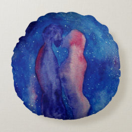 Kiss Brushed Polyester Round-kushion Rund Kudde