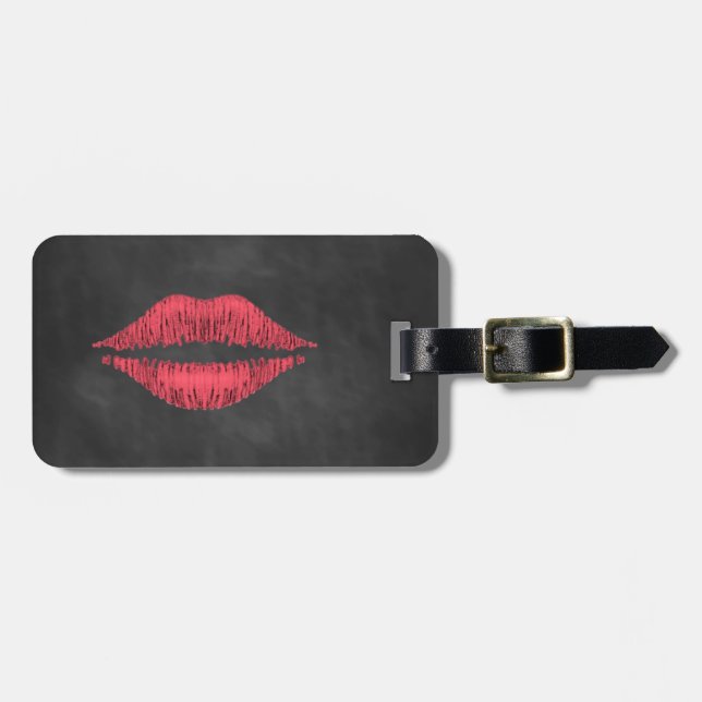 Kiss Chalkboard Luggage Tag Bagagebricka (Horisontell Framsida)