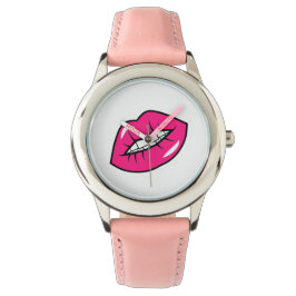 Kiss Compact Spegel Sterling silver Necklace Armbandsur