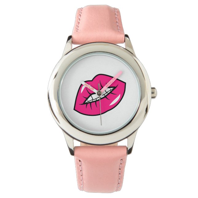 Kiss Compact Spegel Sterling silver Necklace Armbandsur (Framsida)