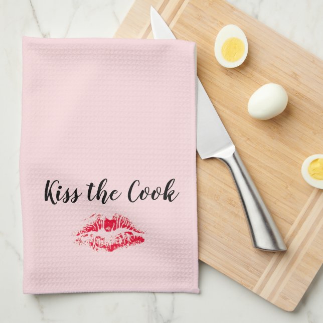 Kiss Cook Valentines day Kökshandduk (Vikt i Fjärdedel)
