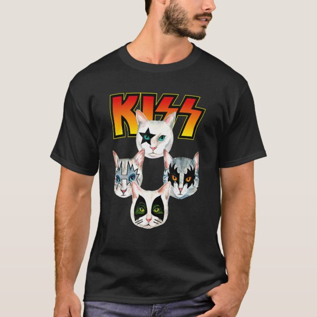 Kiss Cute Mamma Kitten Cats Sten T Shirt (Framsida)