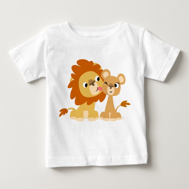 Kiss: Cute Tecknad Lejon lite Baby T-shirt (Framsida)