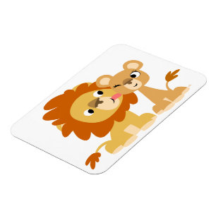 Kiss: Cute Tecknad Lejon par Flexible Magnet
