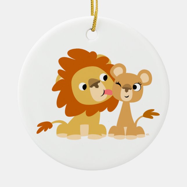 Kiss: Cute Tecknad Lejon par Ornament (Framsidan)