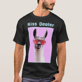Kiss Dealer Llama med hjärtglasögon T Shirt