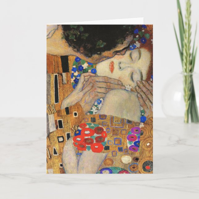 Kiss (Detail) Gustav Klimt Kort (Framsida)