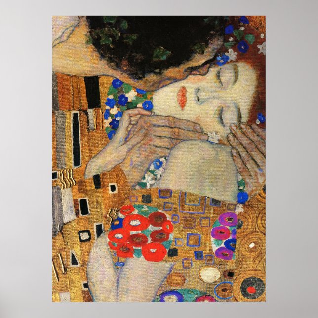 Kiss (Detail) Gustav Klimt Poster (Framsidan)