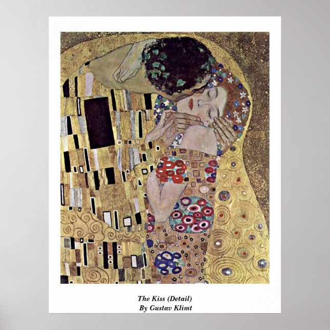 Kiss (detalj) av Gustav Klimt Poster (Framsidan)