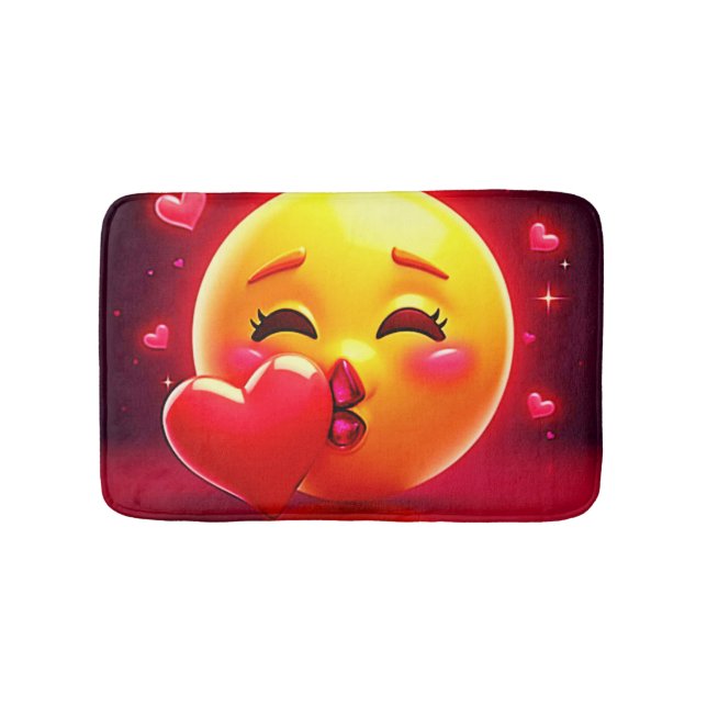 Kiss Emoji: Love and Hearts Art Badrumsmatta (Framsidan)