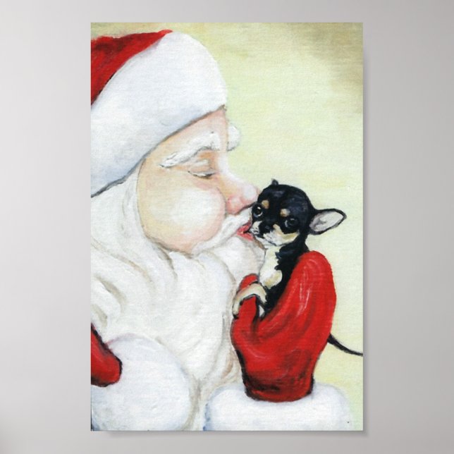 Kiss för Chihuahua-konst Skriv ut Poster (Framsidan)