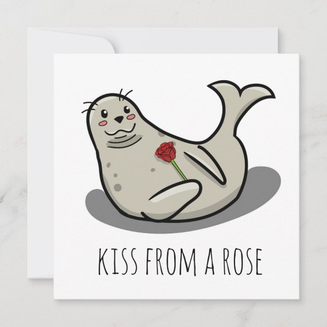 "Kiss från ro" roligt valentines day-kort Kort (Framsida)