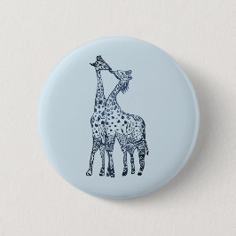 Kiss Giraffes Round Badge Knapp