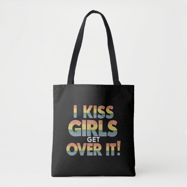 Kiss Girls tar sig över den fina Lesbisken Bisexua Tygkasse (Framsida)