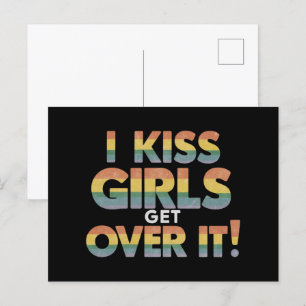 Kiss Girls tar sig över den fina Lesbisken Bisexua Vykort