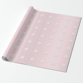 Kiss Glitter Rosa Studenten Rosa White Läppar Presentpapper