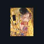 Kiss, Gustav Klimt Canvastryck<br><div class="desc">Kissen, Gustav Klimt Austrain Symbolist Painter Gustav Klimt The Kiss (original Der Kuss) har målats av Gustav Klimt och är förmodligen hans mest berömd. Han började arbeta med det 1907 och det är höjdpunkten i hans så kallade "gyllene period". Det skildrar ett par, i olika skuggor av guld och symboler,...</div>