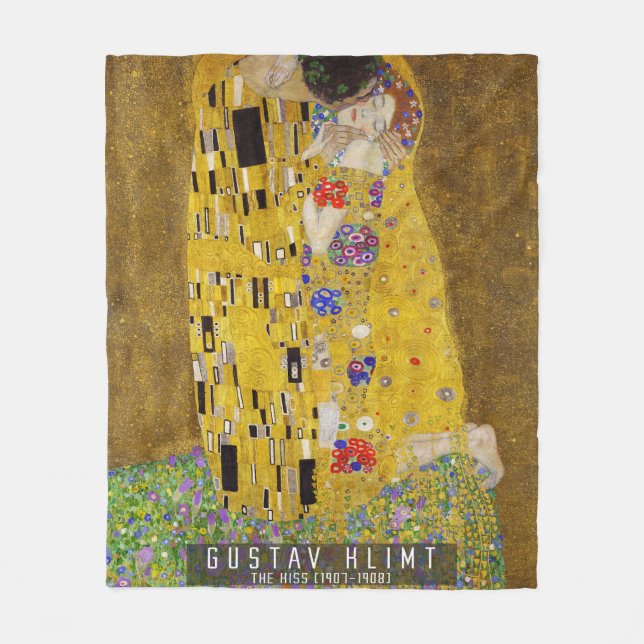 Kiss - Gustav Klimt Fleecefilt (Framsidan)