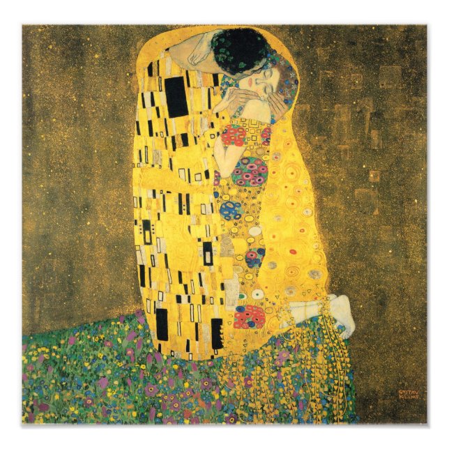 Kiss - Gustav Klimt Fototryck (Framsidan)