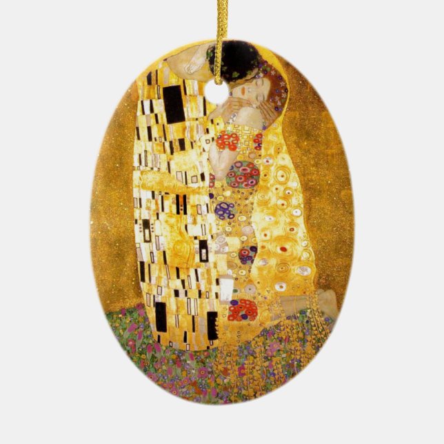 Kiss Gustav Klimt Julgransprydnad Keramik (Framsidan)
