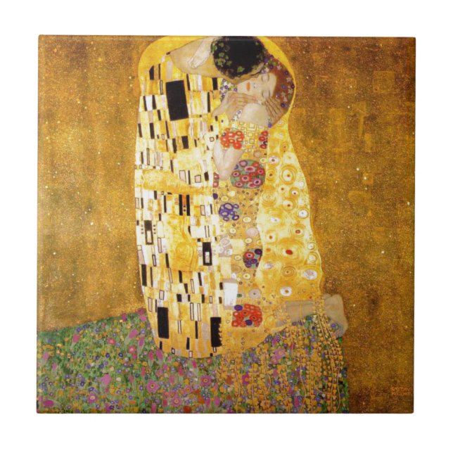 Kiss Gustav Klimt Kakelplatta (Framsidan)