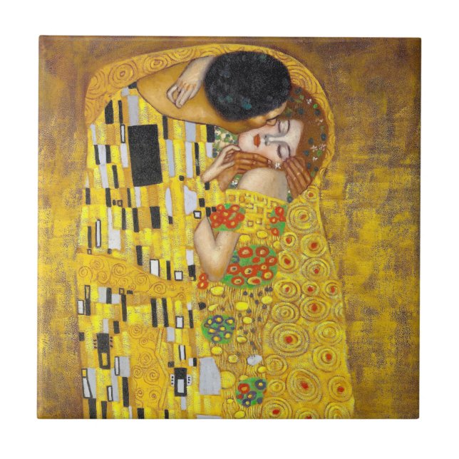  Kiss - Gustav Klimt   Kakelplatta (Framsidan)